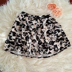 Last call Pink & black floral skater skirt
